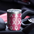thumbnail image 4 of 30oz Pink Breast Cancer Tumblers Stainless Steel Tumbler with Lid and Straw,Vacuum Insulated Double Wall Travel Tumbler Cups Mug with Cleaning Brush for Coffee,Tea, 4 of 7