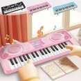 thumbnail image 1 of Cagogo under $5 3Pcs ChildrenElectronic Piano, 37-KeyKidsElectronic Keyboard, Beginner LearningToyPiano forChildren, Multi Function Portable Mini Piano, Musical EducationalToyforGirlsBoys, 1 of 9