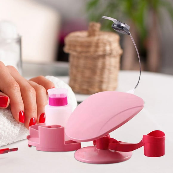 Organizador de esmalte de uñas perfecl con reposamanos desmontable Rosa