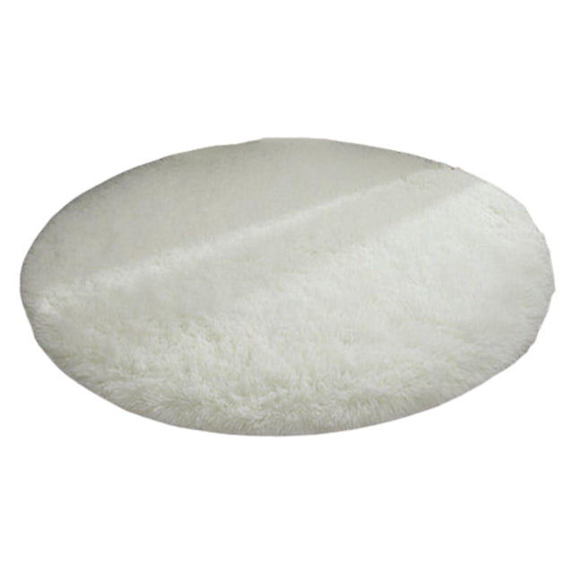 CSChome Kids Room Rug Luxury Round Fluffy Area Rug: Super Soft Non-Slip 100cm Solid Color Plush Carpet for Bedroom and Nursery