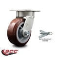 thumbnail image 2 of 5 Inch Kingpinless Poly on Polyolefin Wheel Swivel Caster with Swivel Lock SCC, 2 of 2