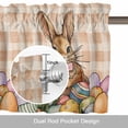 thumbnail image 6 of Easter Bunny, Kitchen Curtain Valances for Windows Farmhouse Short Curtains, Vintage Plaid Orange Easter Eggs Rabbits Rod Pocket Valance Curtain for Bedroom Cafe Living Room 54"x18", 6 of 8