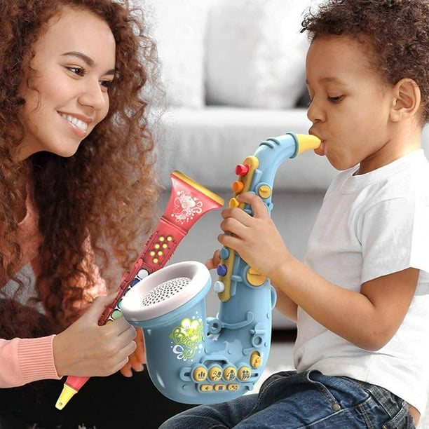 Saxofón para niños, instrumento musical, juguete educativo temprano para bebé, regalo de cumpleaños y Navidad