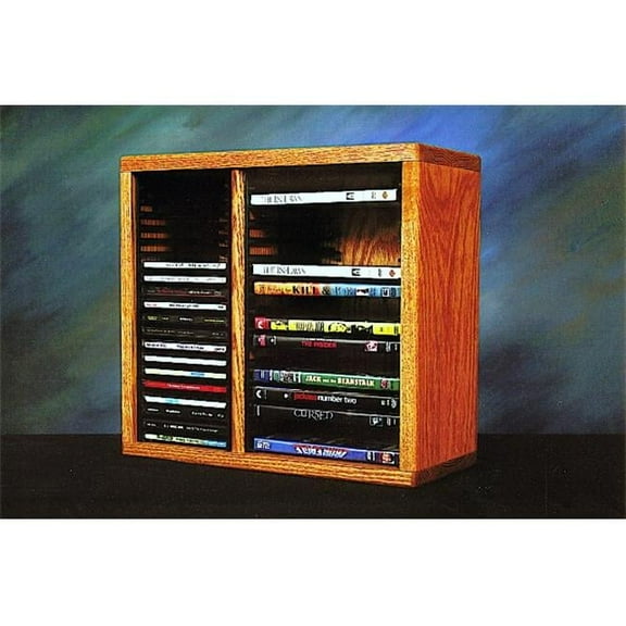 705- DVD-VHS Solid Oak 7 Row Dowel DVD-VHS Rack - Walmart.com