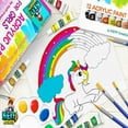 thumbnail image 6 of KEFF Kids Painting Set - Toddler Paint Kit with Non Toxic Acrylic Paints, Pre-Drawn Canvas Boards, Easel, Brushes, Palette & Smock for Girls and Boys, 6 of 7