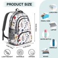 thumbnail image 5 of Baseball and Glove White Pattern Backpack for School, Cute School Bag with Adjustable Shoulder Straps and Padded Back, 16.9"x12.6"x5.9", 5 of 5