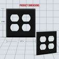 thumbnail image 2 of ENERLITES Double Duplex Wall Plate, Two Gang Electrical Outlet Cover, Standard Size 2-Gang, Unbreakable Polycarbonate Thermoplastic, UL Listed, 8822-BK, Black, 2 of 5