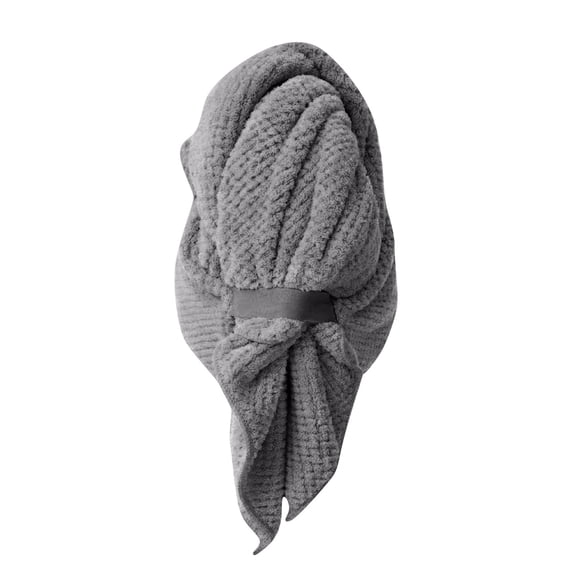 YujiCraft Quick Dry Towel, Super Absorbent Quick-Drying Hair Towel with Tie, Wrap Hair Turban for Women, Soft Microfiber Bath Cap,Light Gray