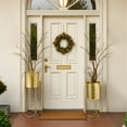 thumbnail image 5 of Set of 2 Planters with Stand Large Gold Planter for Indoor Plants 26 &18" H Morden Plant Pot, 5 of 7