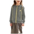thumbnail image 2 of Chaquetas y prendas de vestir casuales con capucha de manga larga para deportes al aire libre para niños Chaqueta con capucha y cremallera de manga larga Top fino transpirable y cómodo Tops de poliést, 2 of 7