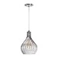thumbnail image 3 of Aspen Creative 61039-2 Réglable 1 Lumière Mini Suspension Plafonnier, Design Transitionnel en Finition Chromée, Abat-Jour en Verre Fumé, 8 5/8" de Large, 3 of 4