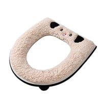 HengDidi Zippered Washable Toilet Seat Cushion Cover, Fluffy Lamb Wool Bathroom Mat for Year-Round Use (42x37x3cm) - Breathable Comfort