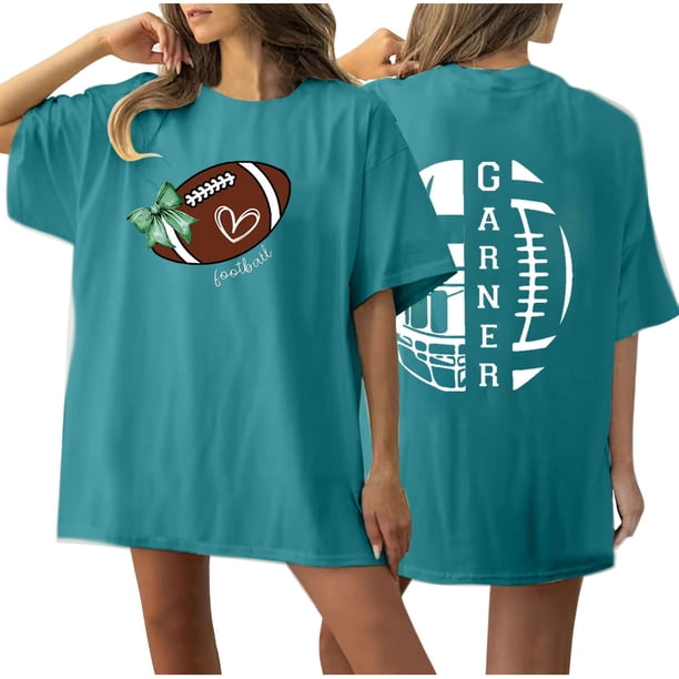 Tops Cortos para las Mujeres, Doble Cara Impreso Cuello Redondo Gota Hombro Camiseta, Top Estirable Casual
