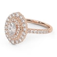 thumbnail image 3 of AFFY Double Halo Solitaire Engagement Rings for Women, Center 6x4MM Oval and Round Cut Lab Created Moissanite Ring In 10K Solid Rose Gold Size 8.5, 3 of 6