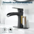 thumbnail image 5 of Black Bathroom Faucets Single Handle Waterfall Sink Faucet One Hole or Three Holes with Deck Mount Vanity Farmhouse RV Vessel Basin Faucet, 5 of 6