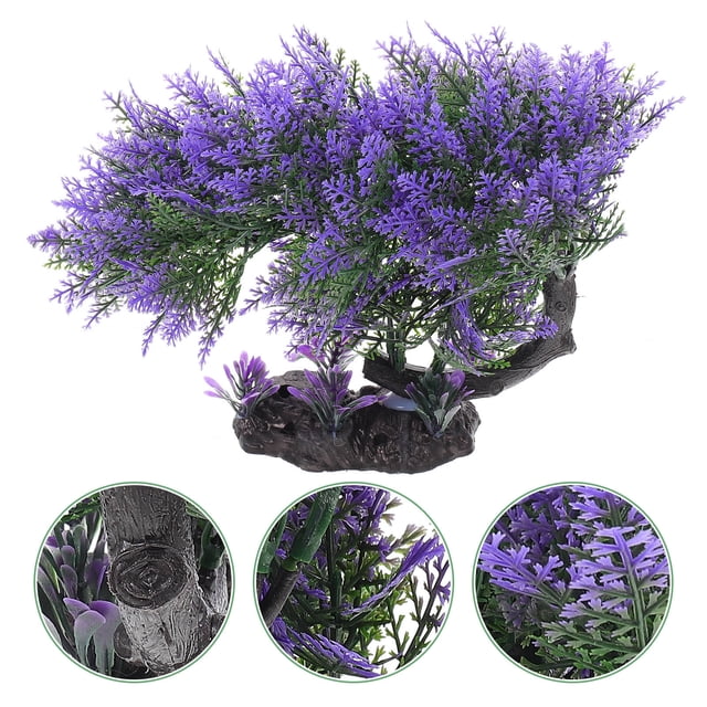 Greenadscape Árbol Artificial Decorativo Para Acuario Color Púrpura Con Material Duradero