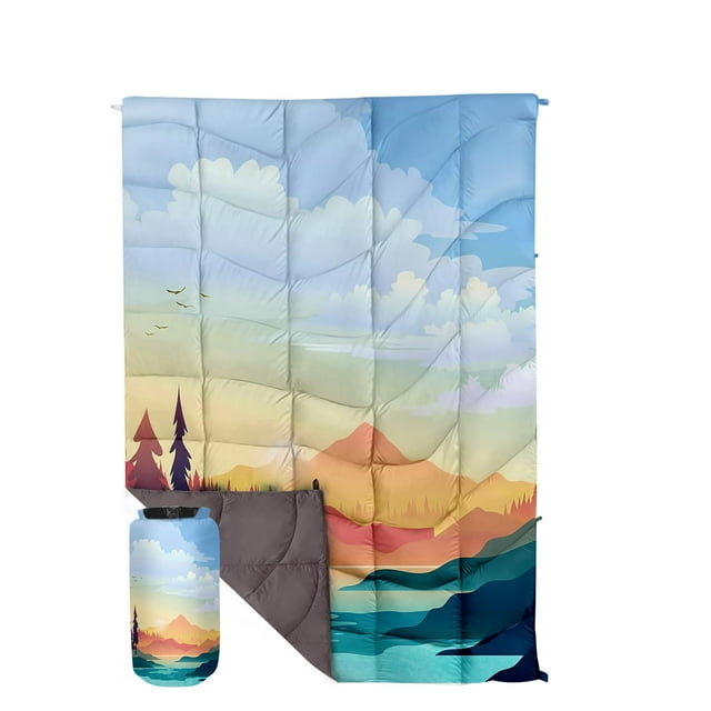 Manta GLORSIGN Puffy para acampar al aire libre, impermeable, grande, 203 x 152 cm