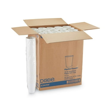 Dixie PerfecTouch Insulated Paper Hot Cup 12 oz. White 1000/Carton (5342W)