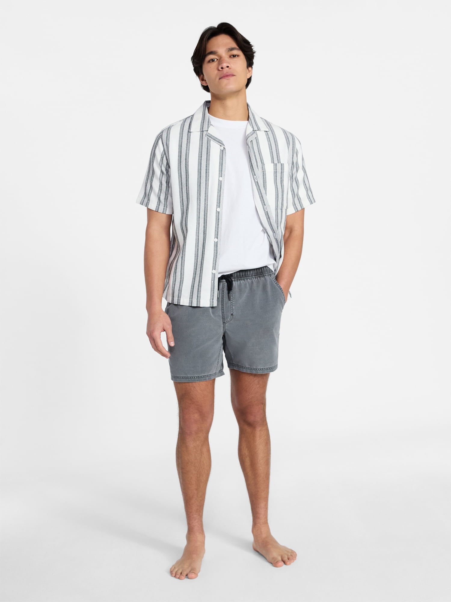 No Boundaries Washed Swim Trunks, 6" Inseam, Men's S-3XL
