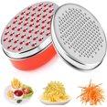 thumbnail image 1 of Râpe à Légumes Multifonctionnelle avec Râpe à Fromage avec Récipient pour Éplucher et Râper Légumes, Fruits, Fromage (Rouge), 1 of 4