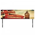thumbnail image 3 of London Headboard, Vintage Style of London with National Flag UK Britain Old Clock Tower, Upholstered Decorative Metal Bed Headboard with Memory Foam, King Size, Multicolor, by Ambesonne, 3 of 4