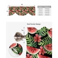 thumbnail image 4 of Tie Up Valance Curtain for Kitchen,Summer Watermelon Green Monstera Leaf Rod Pocket Short Curtains Adjustable Tie-Up Shade Valances,Red Flower Seamless Window Treatment for Bathroom Living Room, 4 of 8