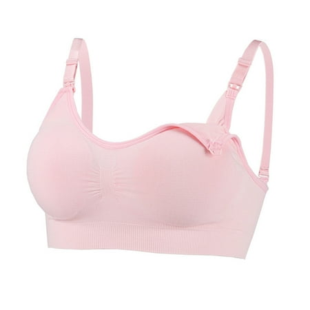 

NLAGER Bra Maternity Bra Solid Color Nursing Bralette Soft Wireless Padded Nursing Brassiere Underwear for Pregnant Women