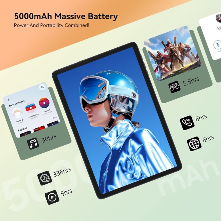 Android 15 Tablets T20, 10.1 Inch Incell Display, 24GB RAM 256GB