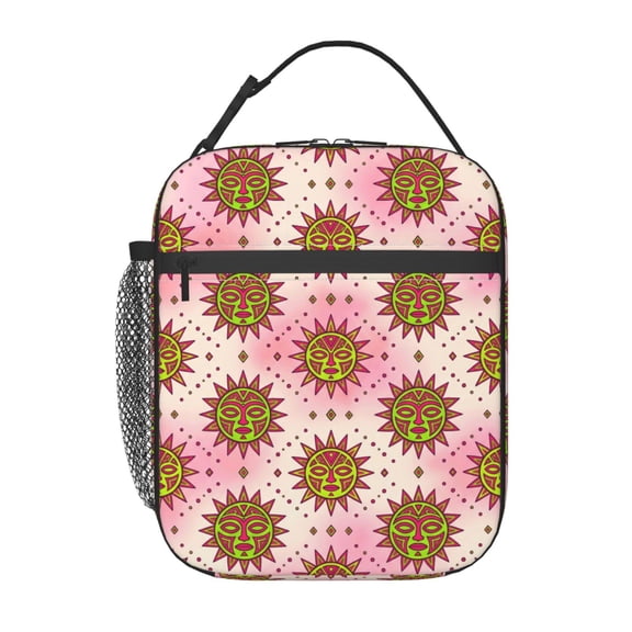 Boho Lunch Bag Insulated Lunch Box For Women Men Large Reusable Cooler Tote Bohemian Thermal Meal Prep Bag For Work Office Picnic Travel Beach Floral
