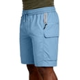 thumbnail image 7 of Besolor Plus Size Shorts for Men Straight Leg Elastic High Waist Drawstring Lightweight Casual Workout Running Shorts with Pockets(X-Large,Sky Blue), 7 of 7
