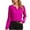 Hot Pink, variant on Cavosen Womens Long Sleeve Tops Pullover Satin Tops V Neck Solid Soft Blouse Elegant Vacation Shirts Comfort Stylish Casual T-Shirts Athletic Resort Tees Summer Clothes Black L