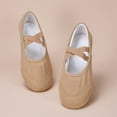 thumbnail image 4 of ZACPNCV Ballet Shoes for Toddler Girls Cute Bow Canvas Dance Slippers Soft Stretch Split Sole No-Tie Yoga Gymnastics Shoes Khaki, 4 of 9