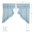 thumbnail image 3 of VHC Brands Annie Buffalo Check Blue Ruffled Prairie Panel Pair Set of 2, Short, 3 of 7