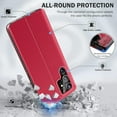 thumbnail image 2 of for Samsung Galaxy S22 Ultra 5G Case Clear View Window Smart Slim for Samsung S22 Ultra Case Luxury Mirror Hard PC Kickstand Leather Flip Shockproof Galaxy S22 Ultra Cover (True Red), 2 of 7
