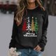 thumbnail image 2 of Suéter para mujer Gibobby Navidad de nieve Estampado O Cuello Rojoondo Ajuste Casual Manga larga (Negro, M), 2 of 4