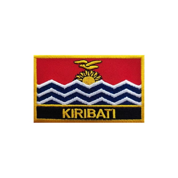 Ruoming 1 PCS National flag Patches Iron On or Sew On Embroidered Tactical Military Kiribati Patch