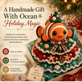 thumbnail image 4 of DIY Layered Ocean Christmas Yarn Art Kit Collection, Clownfish Crochet‑Style Holiday Ornament with Shell Starfish Pearl Decor, Mindful Slow Crafting Set for Home Seasonal Decor & Christmas Gift, 4 of 6