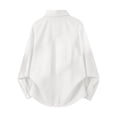 thumbnail image 3 of LIaqionyy Mens Button down Shirt Casual Loose Long Sleeve Collared Shirts Solid Color Wedding Prom Business Tops, 3 of 4