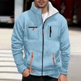 thumbnail image 2 of Men's Winter Jacket Thick Thermal Warm Lined Coat Color: Light Blue Size: XXXXL, 2 of 5