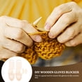 thumbnail image 3 of Miangastore 1 Pair DIY Wooden Knitted Gloves Display Model Hand Woven Gloves Models, 3 of 8