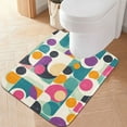 thumbnail image 2 of Yayeee Bath Rug for Bathroom Floor Non Slip Rectangle Fluffy Soft Absorbent Mat, 16"x24", Green Geometric, 2 of 7