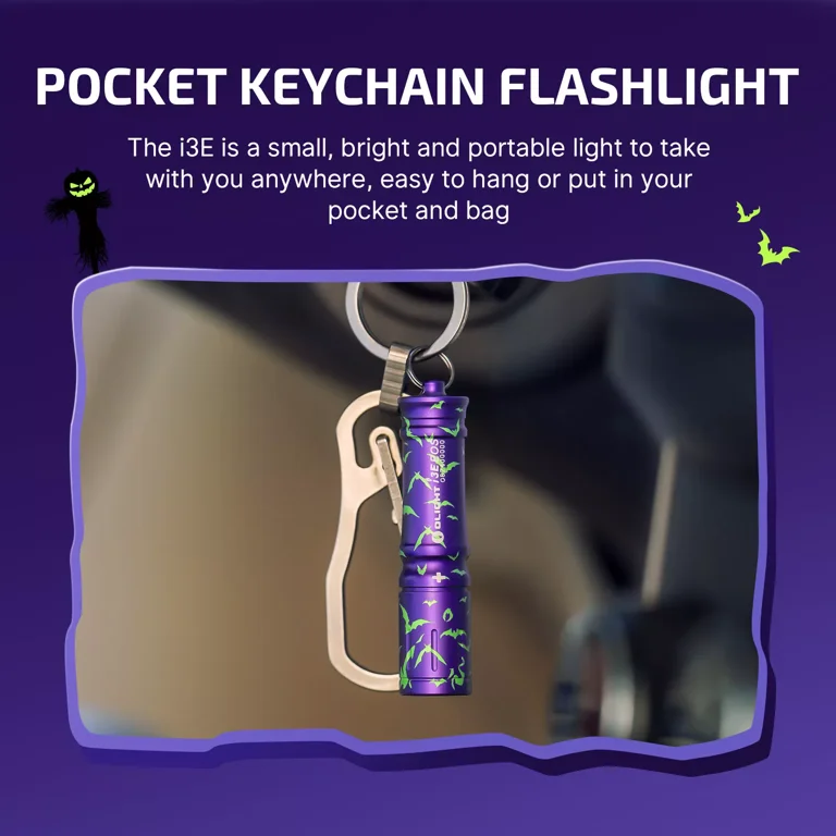 OLIGHT i3E EOS, 90 Lumens AAA Keychain Flashlight, Compact PMMA