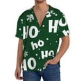 thumbnail image 7 of Lsque Ho Ho Ho A print Men's Cuban Collar Short Sleeve Shirt Summer Beachwear Casual Button Down Fashionable Vacation Leisure Shirt-4X-Large, 7 of 7