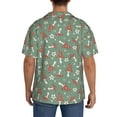 thumbnail image 5 of Easygdp Retro Hippie Groovy Mushroom Men's Casual Short-sleeved Shirt with Pocket and Button Suitable for Beach Vacation Leisure - Large, 5 of 7