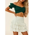 thumbnail image 3 of outfmvch crop tops for women ruffle short sleeve tie up back crop off shoulder womens tops crop tops army green, 3 of 8
