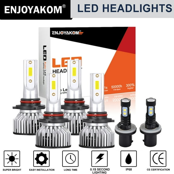 For Oldsmobile Bravada 1999-2002 2003 2004 -6x LED Headlight Bulbs 9005 9006 High Low Beam 880 Fog Light Kit 6000K White