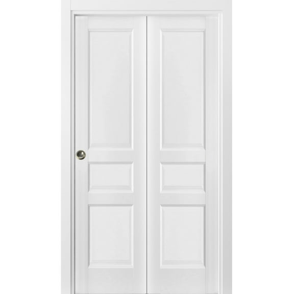 Sliding Closet Bi-fold Doors | Lucia 31 White Silk