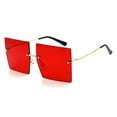 thumbnail image 2 of Sunglasses Women Gold Metal Luxury Shades Lady Red Lens, 2 of 10