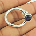 thumbnail image 2 of Natural Amethyst Gemstone Ring, Solid 925 Sterling Silver, Adjustable Ring, Pinky&nbsp;Ring, Solitaire Ring, Promise Ring, Sister Gifts, Mothers Day&nbsp;Gifts, February Birthstone (amethyst, 7), 2 of 3