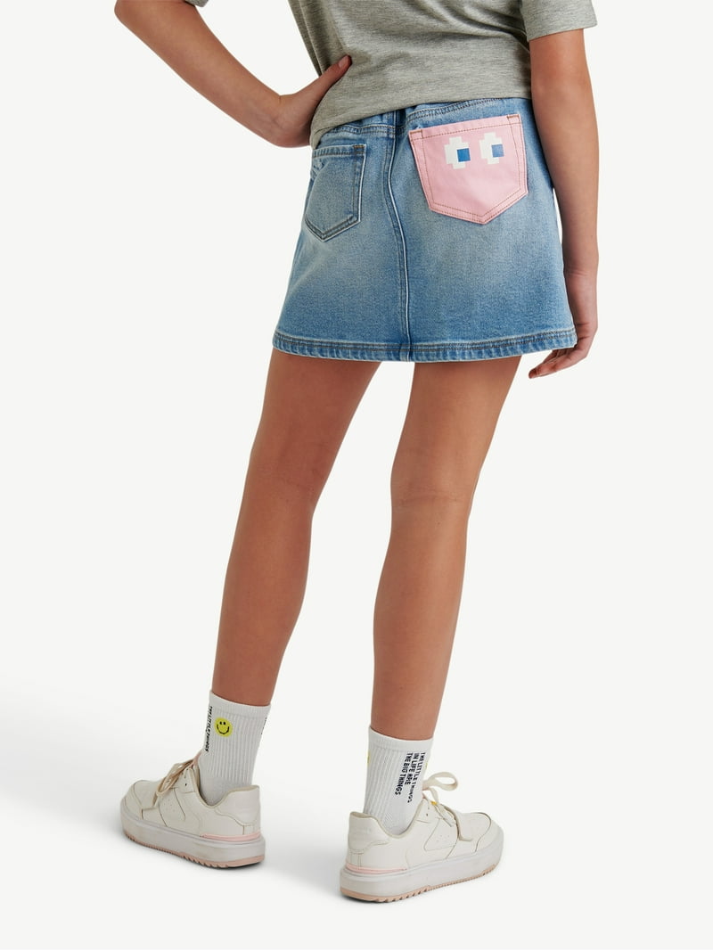 Justice Girls PAC-MAN Denim Skirt, Sizes XS-XL & Plus - Walmart.com